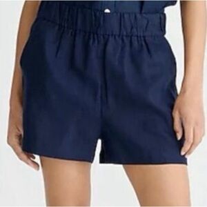 J. Crew Tropez Short Linen Navy Blue M